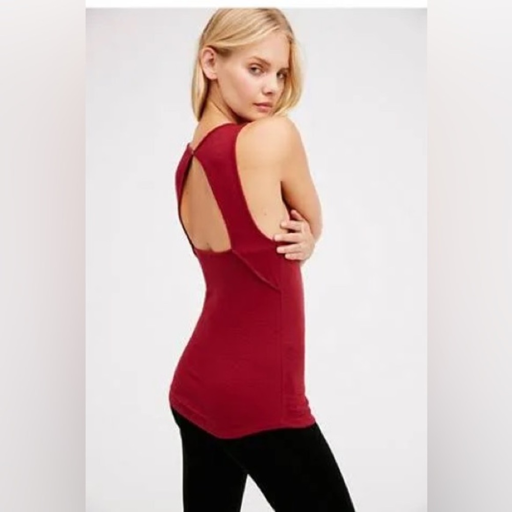 Free People Friday Tank in Wine - Picture 2 of 8